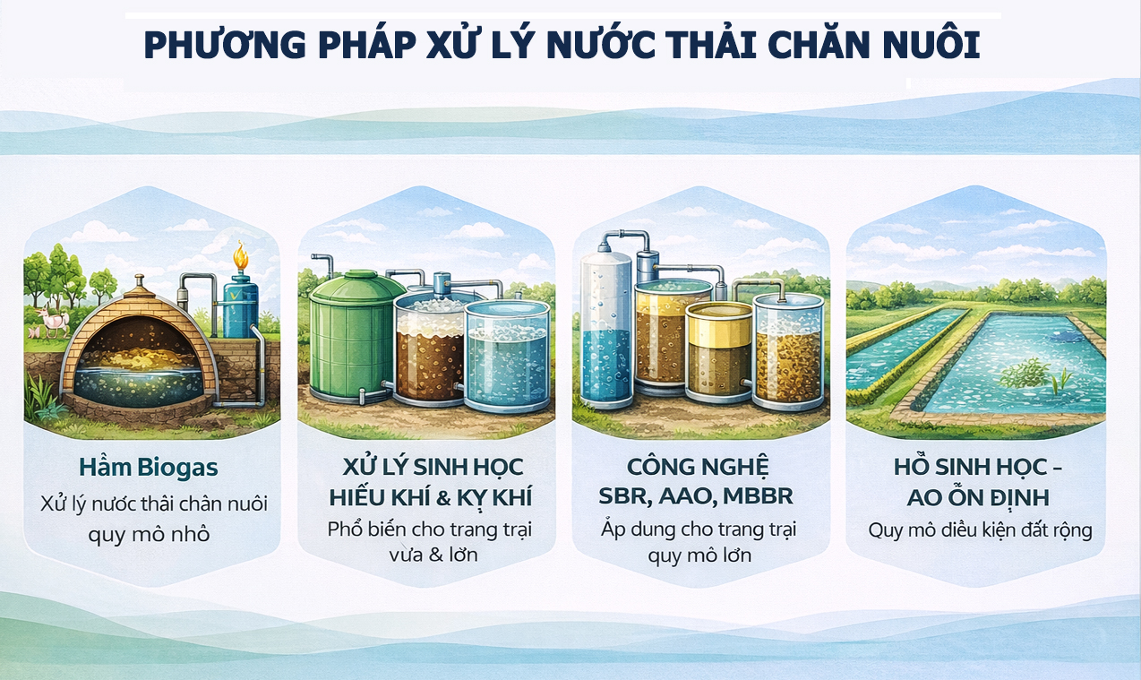 Các phương pháp xử lý nước thải chăn nuôi Tây Ninh