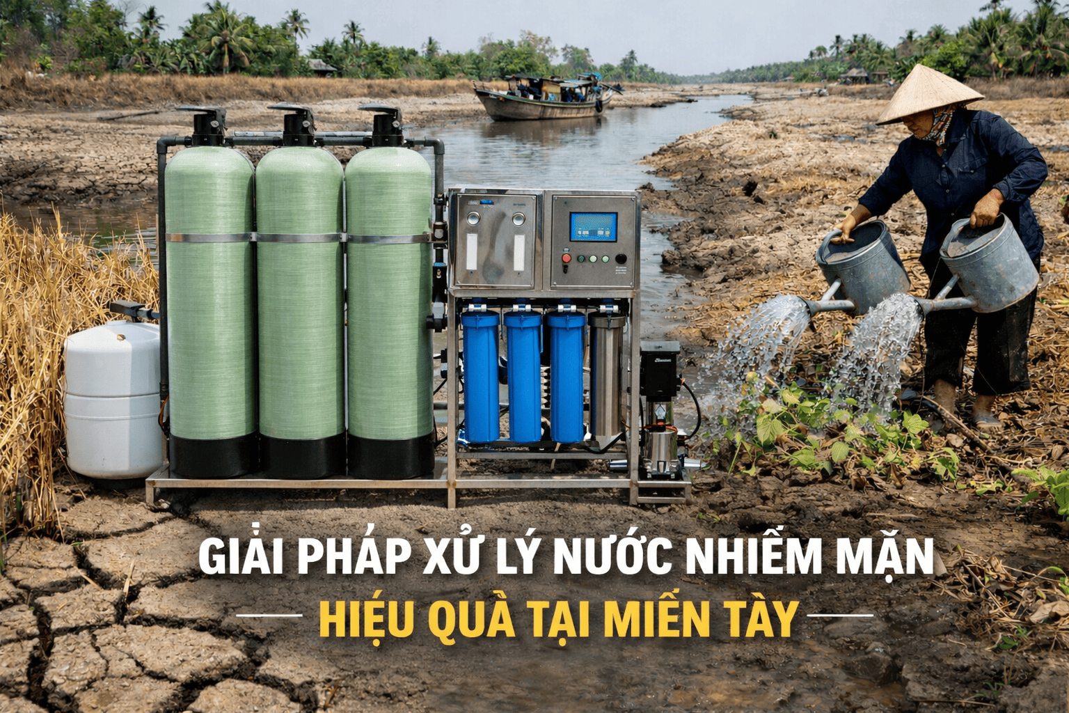Giải pháp xử lý nước nhiễm mặn hiệu quả ảnh tại miền tây