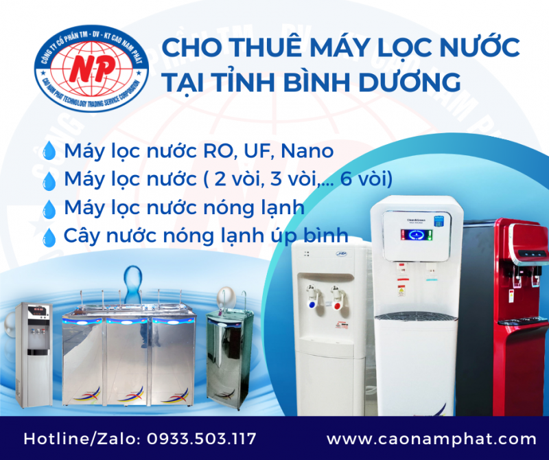 Cho Thuê Máy Lọc Nước tại Bình Dương - GIÁ ƯU ĐÃI