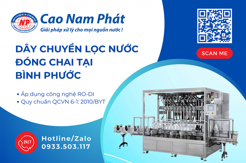Dây chuyền lọc nước đóng chai tại Bình Phước
