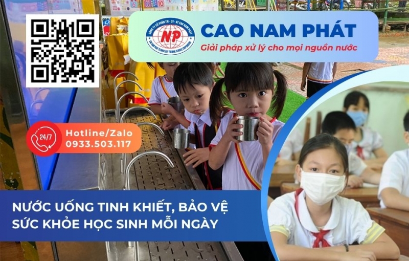 Nước uống tinh khiết, bảo vệ sức khỏe cho học sinh mỗi ngày