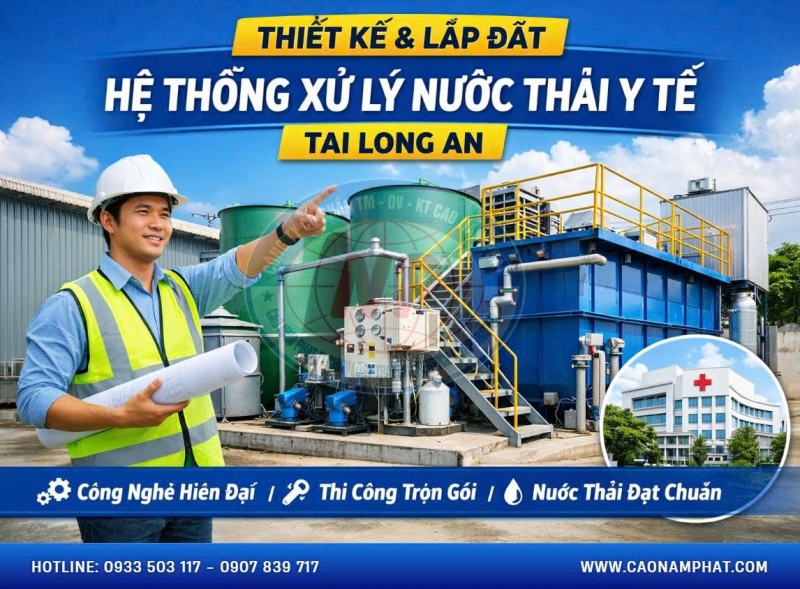 Thiết kế va lắp đặt hệ thống xử lý nước thải y tế tại Long An
