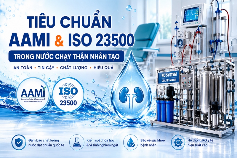 Tiêu chuẩn AAMI và ISO 23500 trong nước chạy thận nhân tạo