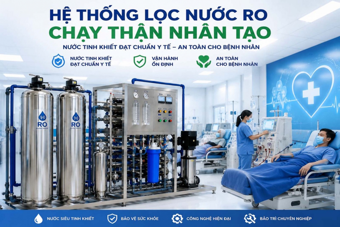 Lọc Nước RO Chạy Thận Nhân Tạo Chuẩn AAMI và ISO 23500