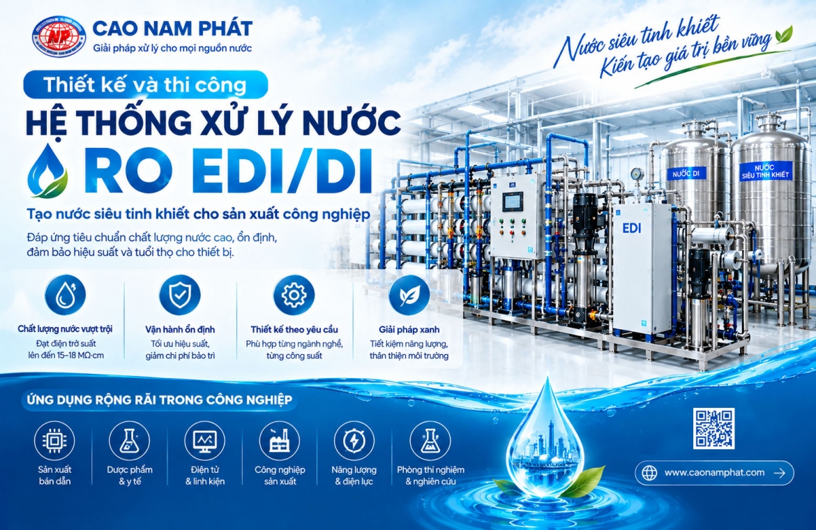 Thiết kế thi công hệ thống xử lý nước RO EDI/DI