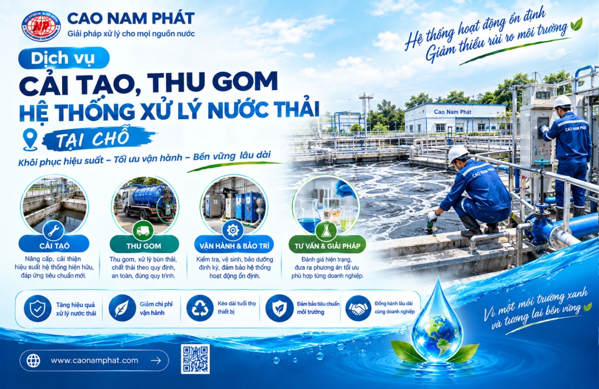 Dịch vụ cải tạo, thu gom hệ thống xử lý nước thải tại chỗ