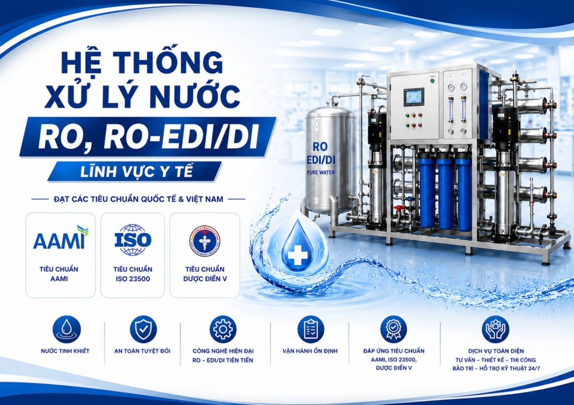 Hệ thống lọc nước RO cho bệnh viện, y tế
