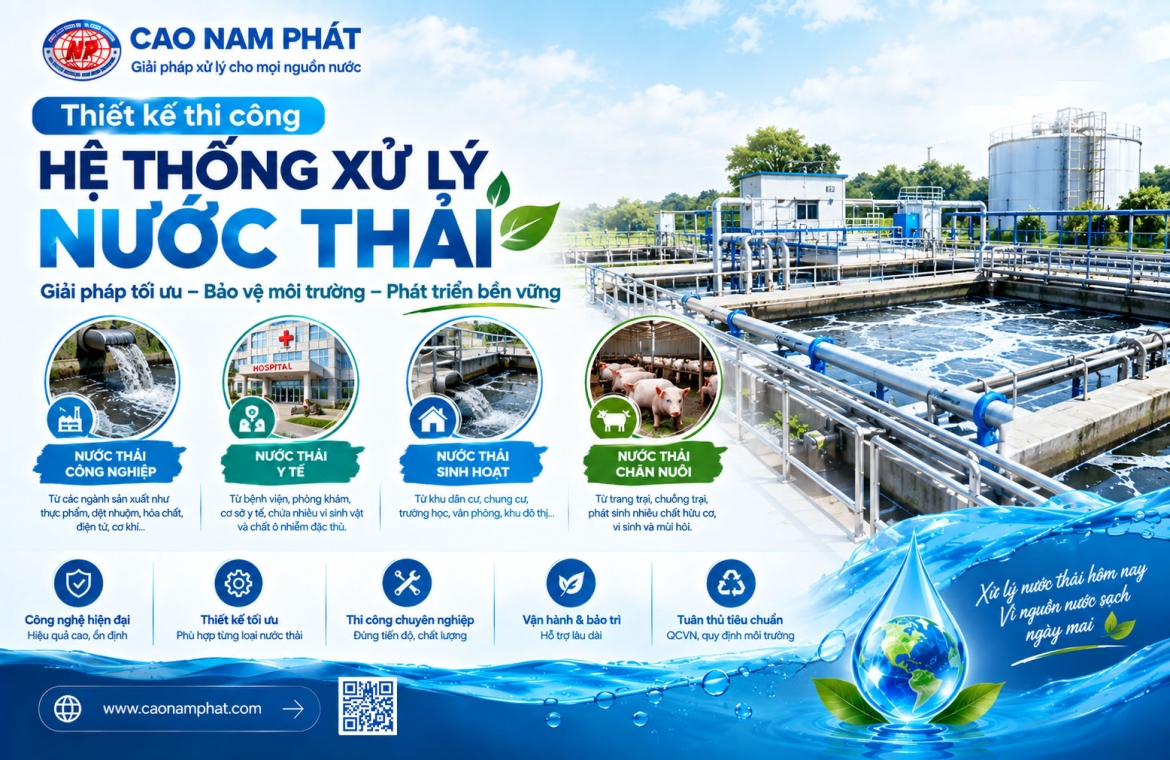 Thiết kế thi công hệ thống xử lý nước thải