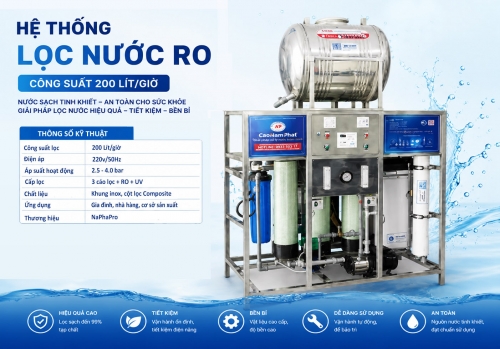 Hệ thống lọc nước RO 200 Lít/giờ